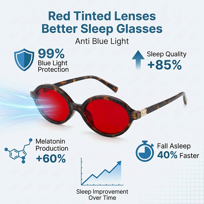 Gaming Glasses Blue - Anti Blue Light Red Lens Filter
