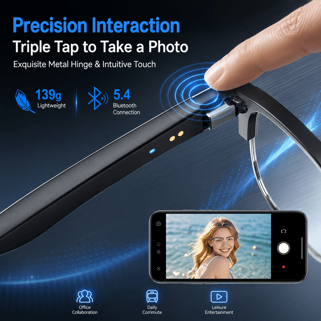 AIMB V2 Smart Bluetooth Glasse - Gaming Glasses Blue 评论和价格