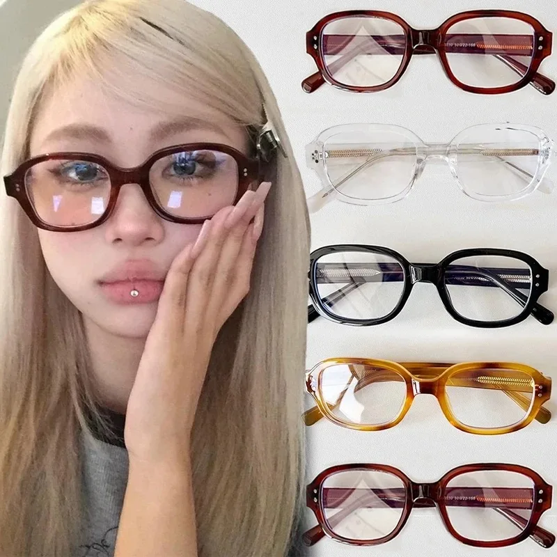 Retro Square Myopia Glasses Wo - Gaming Glasses Blue 评论和价格