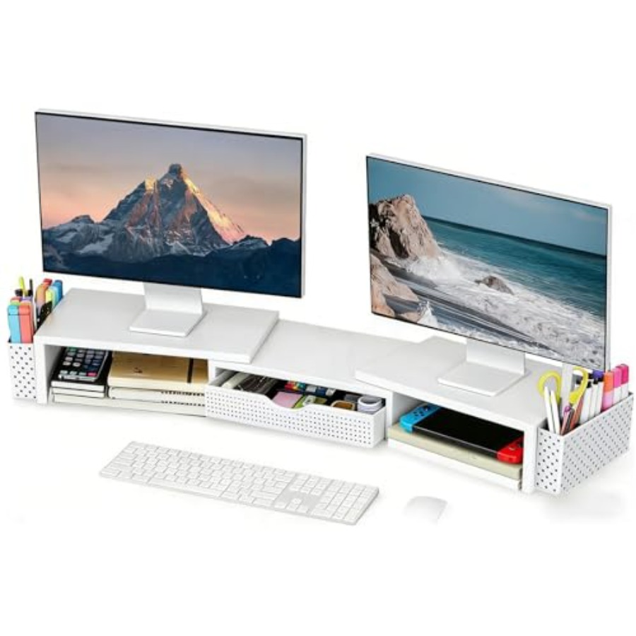 Metal Desk Organizers and Acce - Dual Monitor Stand 评论和价格