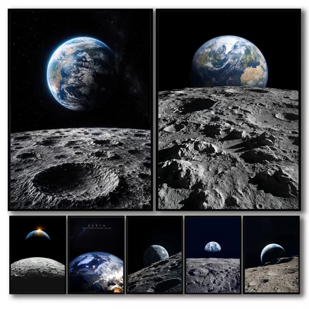 Earth and Moon Painting Canvas - Esports Gaming Lounge 评论和价格